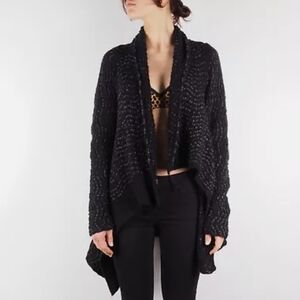 Sarah Pacini wool alpaca blend knit open cardigan one size